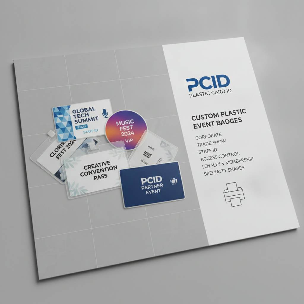 Plastic Event Badges for Corporate, Trade Show, and Staff ID Applications